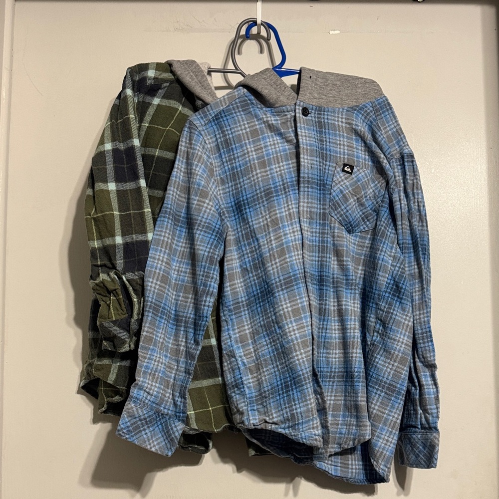Quicksilver bundle 2  Plaid Button-Up Shirts with hood